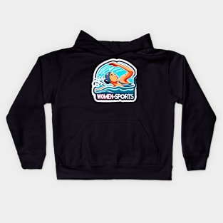 Aquatic Strength: Women in Sports Swimming Kids Hoodie